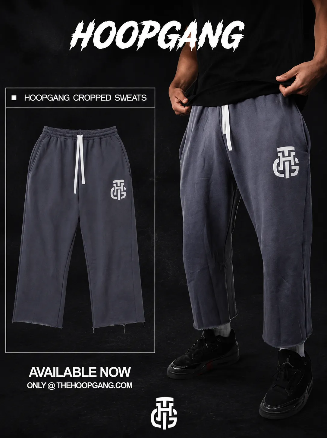 The Hoop Gang static ad for cropped sweats